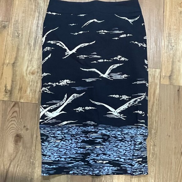 Anthropologie Blue Shorebird Seagull Pencil Skirt Size 0 - Picture 1 of 5